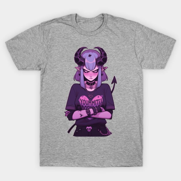 Edgy Demon Girl T-Shirt by DarkSideRunners